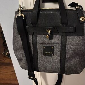 Henri Bendel New York gray and Black handbag